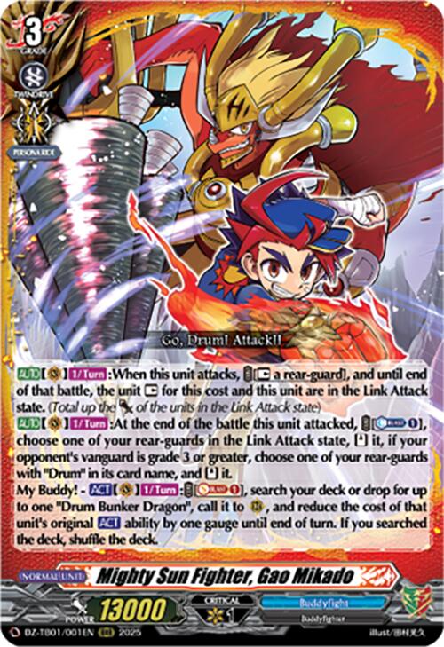 Mighty Sun Fighter, Gao Mikado (DZ-TB01/001EN) (DZ-TB01/001EN) [Future Card Buddyfight] | Pegasus Games WI