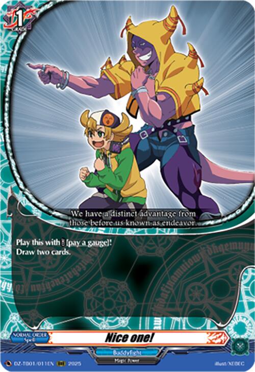 Nice one! (DZ-TB01/011EN) (DZ-TB01/011EN) [Future Card Buddyfight] | Pegasus Games WI