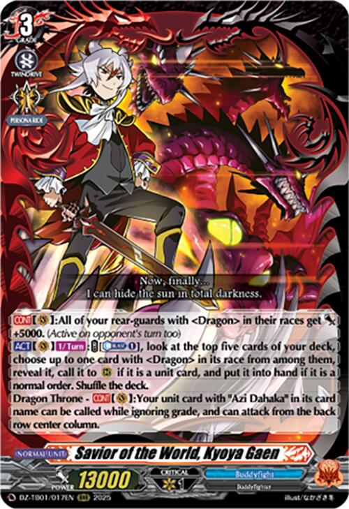 Savior of the World, Kyoya Gaen (DZ-TB01/017EN) (DZ-TB01/017EN) [Future Card Buddyfight] | Pegasus Games WI