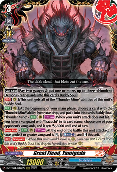 Great Fiend, Yamigedo (DZ-TB01/018EN) (DZ-TB01/018EN) [Future Card Buddyfight] | Pegasus Games WI