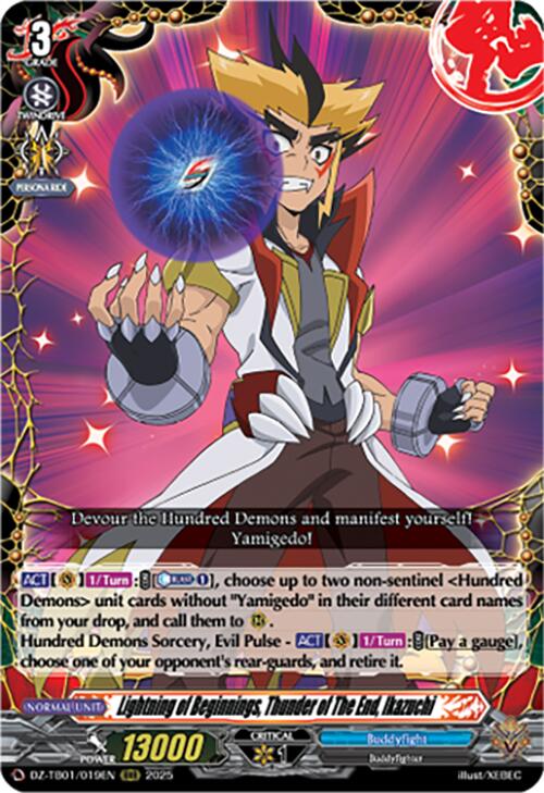 Lightning of Beginnings, Thunder of The End, Ikazuchi (DZ-TB01/019EN) (DZ-TB01/019EN) [Future Card Buddyfight] | Pegasus Games WI