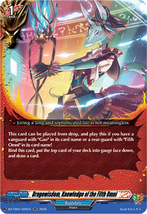 Dragowisdom, Knowledge of the Fifth Omni (DZ-TB01/026EN) (DZ-TB01/026EN) [Future Card Buddyfight] | Pegasus Games WI