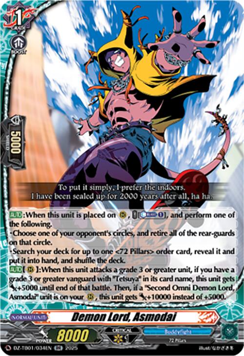 Demon Lord, Asmodai (DZ-TB01/034EN) (DZ-TB01/034EN) [Future Card Buddyfight] | Pegasus Games WI