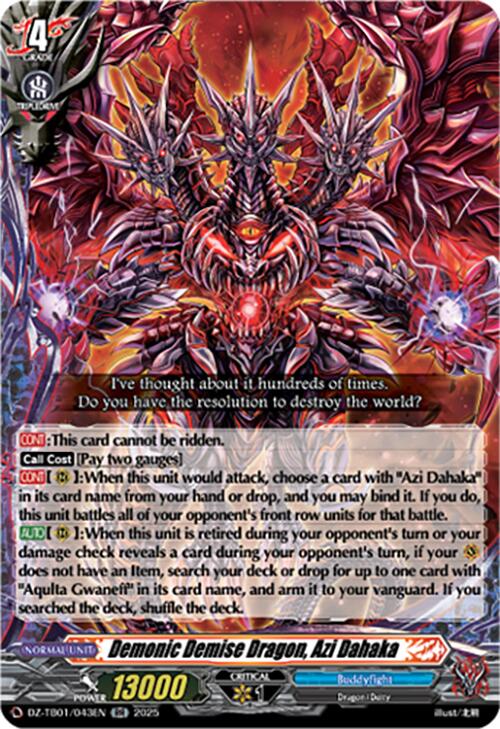 Demonic Demise Dragon, Azi Dahaka (DZ-TB01/043EN) (DZ-TB01/043EN) [Future Card Buddyfight] | Pegasus Games WI