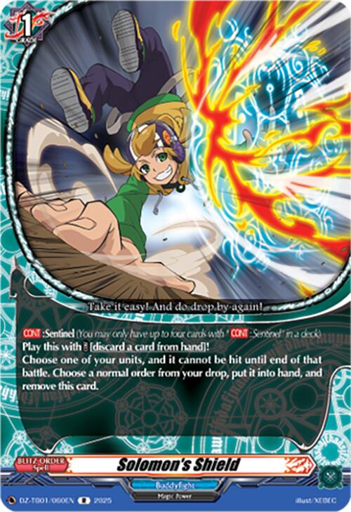 Solomon's Shield (DZ-TB01/060EN) (DZ-TB01/060EN) [Future Card Buddyfight] | Pegasus Games WI