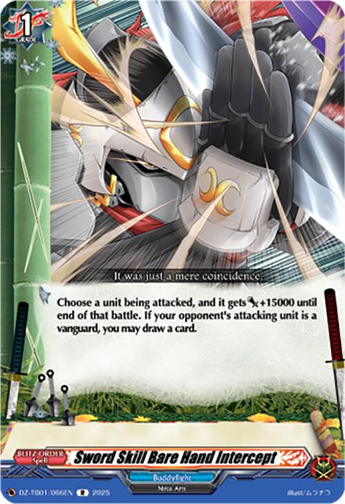 Sword Skill Bare Hand Intercept (DZ-TB01/066EN) (DZ-TB01/066EN) [Future Card Buddyfight] | Pegasus Games WI