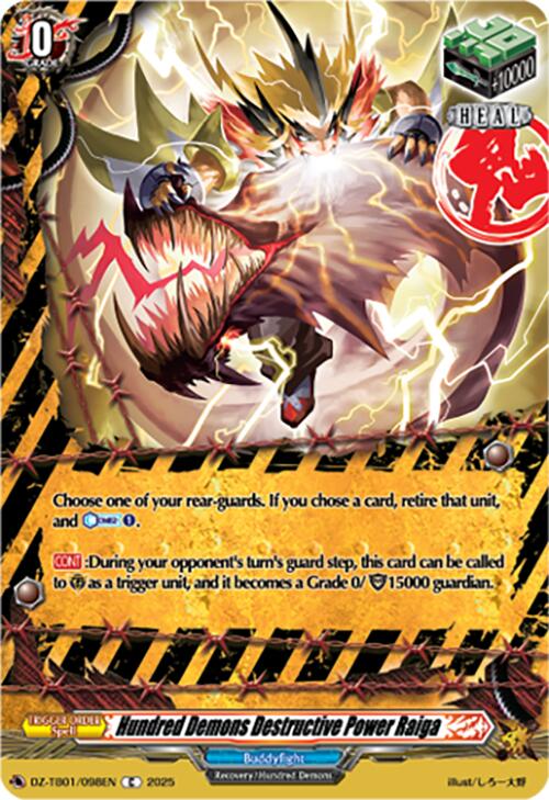 Hundred Demons Destructive Power Raiga (DZ-TB01/098EN) (DZ-TB01/098EN) [Future Card Buddyfight] | Pegasus Games WI