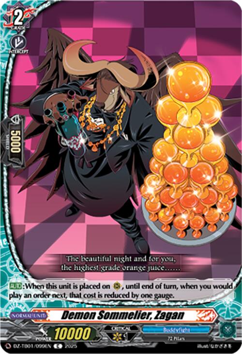 Demon Sommelier, Zagan (DZ-TB01/099EN) (DZ-TB01/099EN) [Future Card Buddyfight] | Pegasus Games WI