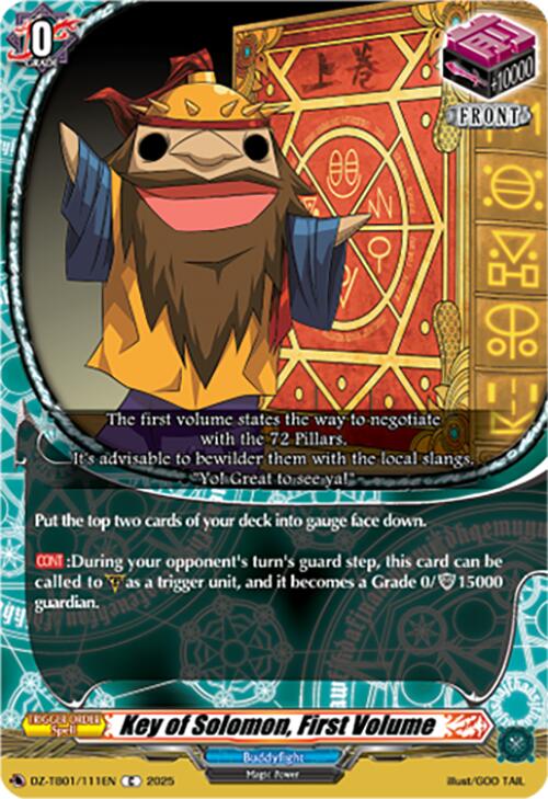 Key of Solomon, First Volume (DZ-TB01/111EN) (DZ-TB01/111EN) [Future Card Buddyfight] | Pegasus Games WI