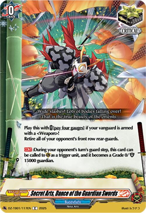 Secret Arts, Dance of the Guardian Swords (DZ-TB01/117EN) (DZ-TB01/117EN) [Future Card Buddyfight] | Pegasus Games WI