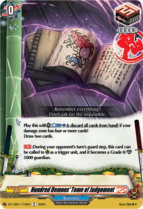 Hundred Demons' Tome of Judgement (DZ-TB01/119EN) (DZ-TB01/119EN) [Future Card Buddyfight] | Pegasus Games WI