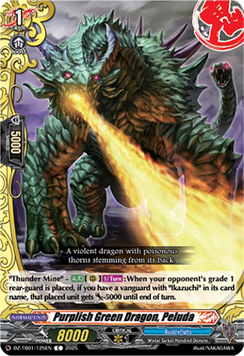 Purplish Green Dragon, Peluda (DZ-TB01/125EN) (DZ-TB01/125EN) [Future Card Buddyfight] | Pegasus Games WI