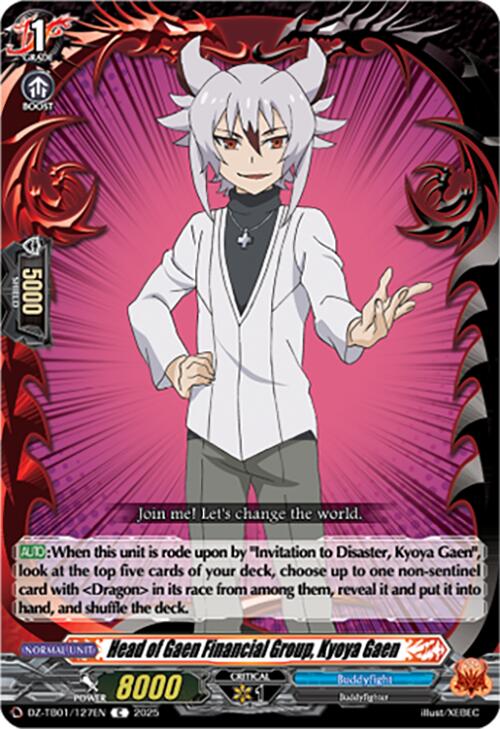 Head of Gaen Financial Group, Kyoya Gaen (DZ-TB01/127EN) (DZ-TB01/127EN) [Future Card Buddyfight] | Pegasus Games WI
