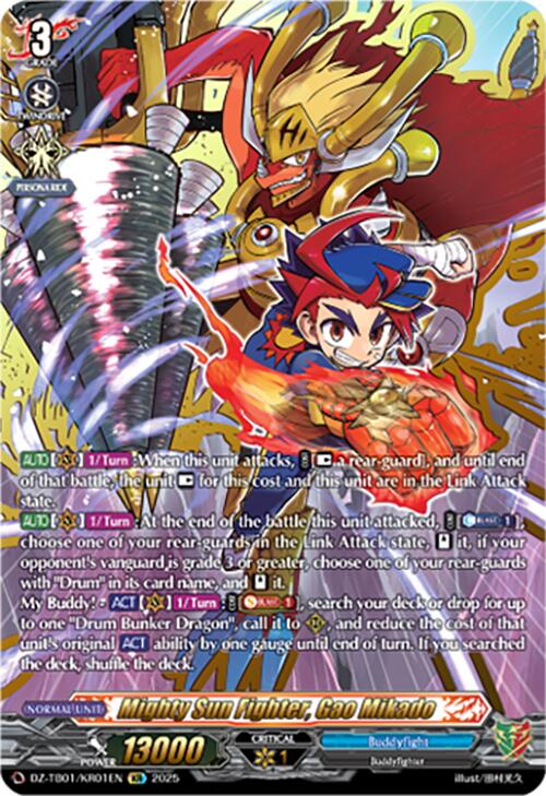 Mighty Sun Fighter, Gao Mikado (DZ-TB01/KR01EN) (DZ-TB01/KR01EN) [Future Card Buddyfight] | Pegasus Games WI