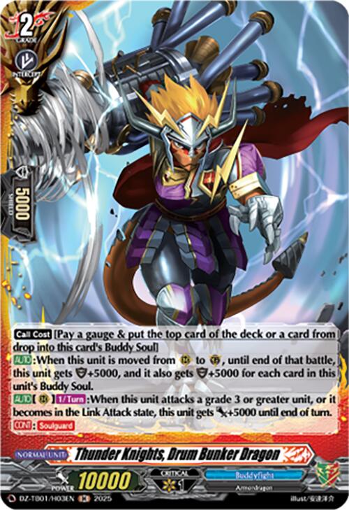 Thunder Knights, Drum Bunker Dragon (DZ-TB01/H03EN) (DZ-TB01/H03EN) [Future Card Buddyfight] | Pegasus Games WI
