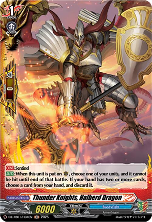 Thunder Knights, Halberd Dragon (DZ-TB01/H04EN) (DZ-TB01/H04EN) [Future Card Buddyfight] | Pegasus Games WI