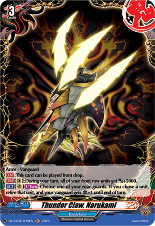 Thunder Claw, Narukami (DZ-TB01/H79EN) (DZ-TB01/H79EN) [Future Card Buddyfight] | Pegasus Games WI