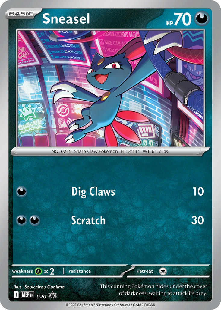 Sneasel (020) (Cosmos Holo) [Mega Evolution Promo] | Pegasus Games WI