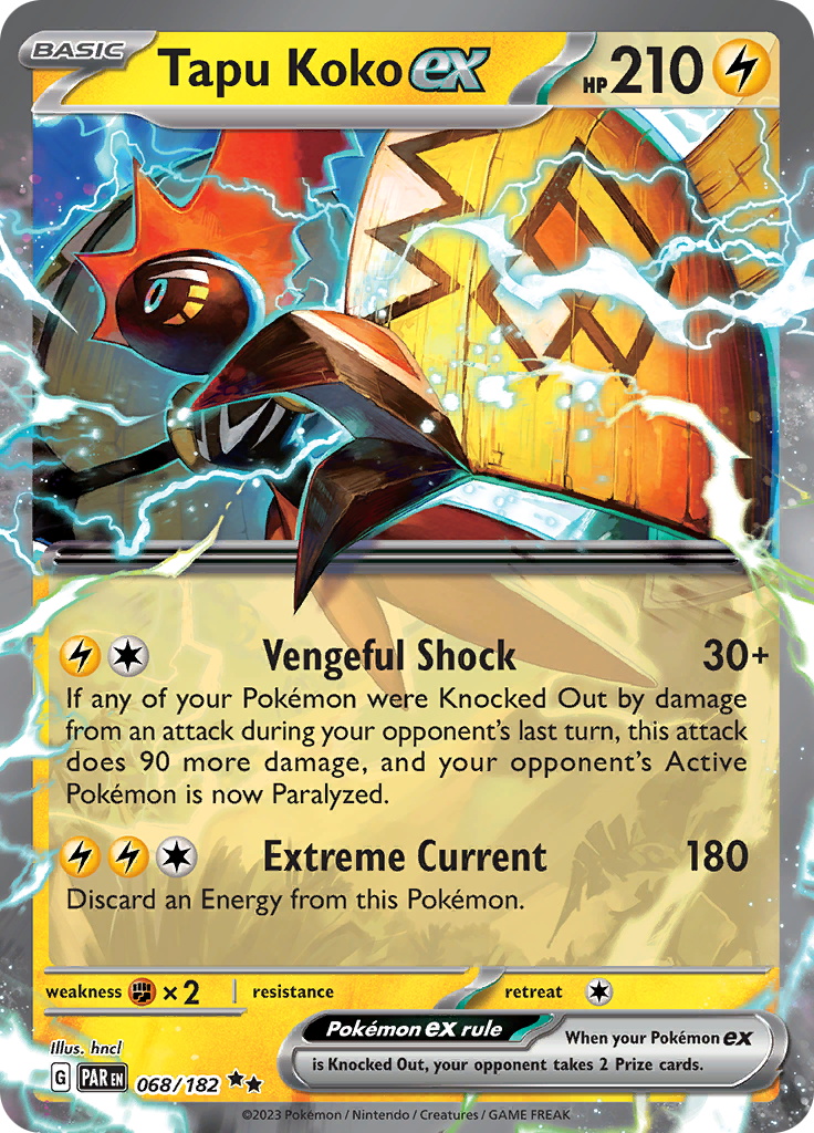 Tapu Koko ex (068/182) [Scarlet & Violet: Paradox Rift] | Pegasus Games WI