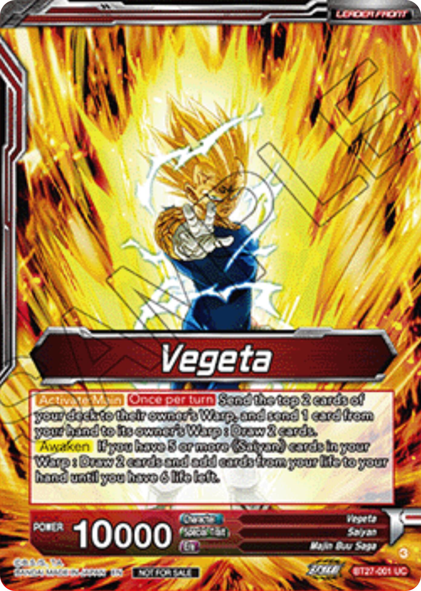 Vegeta // SSB Vegeta, Saiyan Pride (Championship 2025 Finals Alternate Art Leader Card) (BT27-001) [Tournament Promotion Cards] | Pegasus Games WI