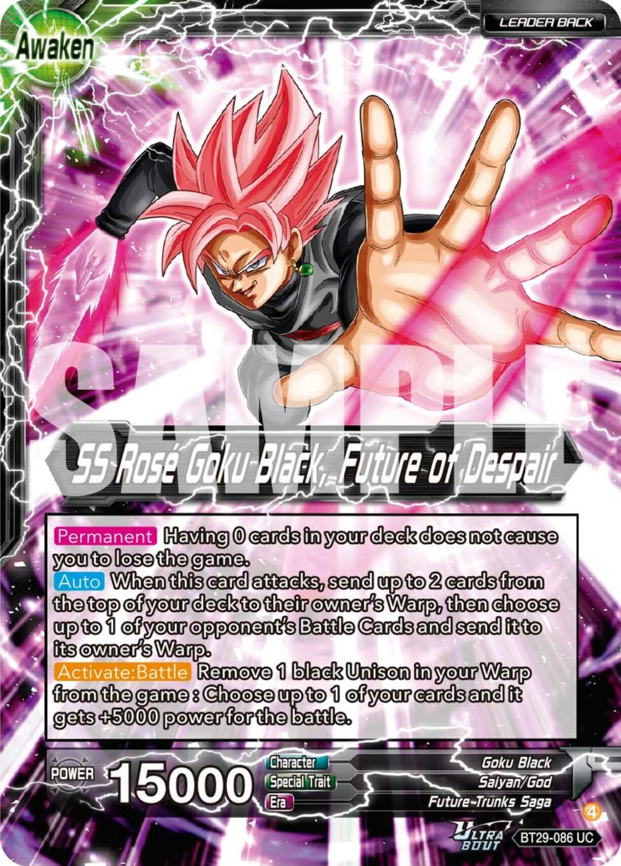 Goku Black // SS Rose Goku Black, Future of Despair (BT29-086) [Fearsome Rivals] | Pegasus Games WI