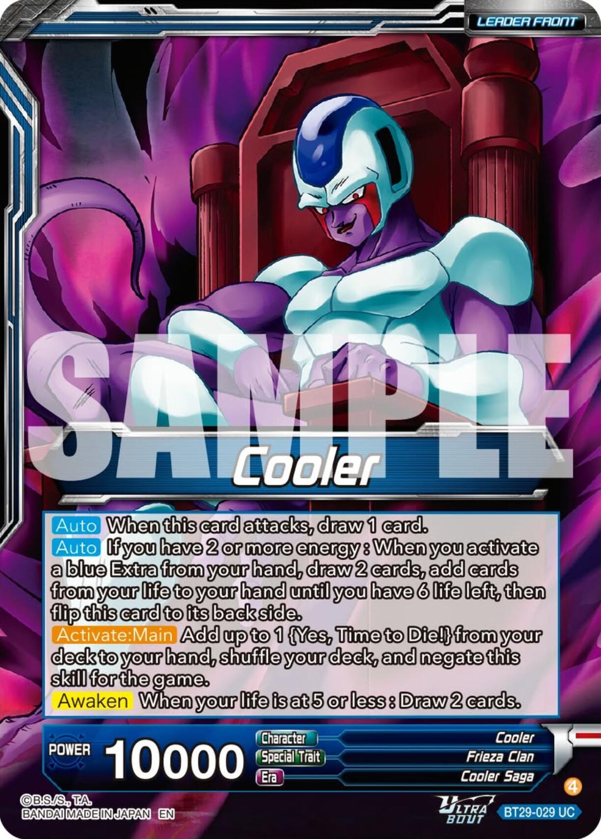 Cooler // Cooler, Incredible Strongest Warrior (BT29-029) [Fearsome Rivals] | Pegasus Games WI