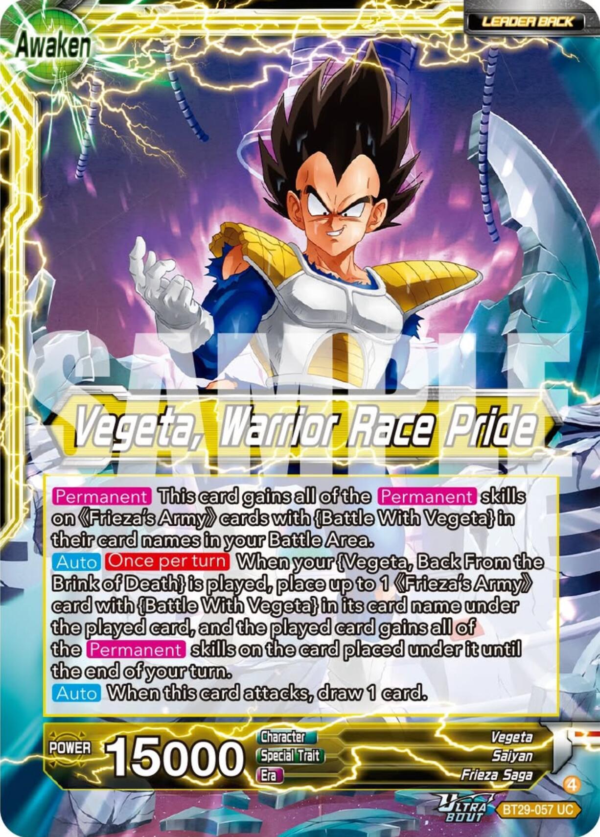 Vegeta // Vegeta, Warrior Race Pride (BT29-057) [Fearsome Rivals] | Pegasus Games WI