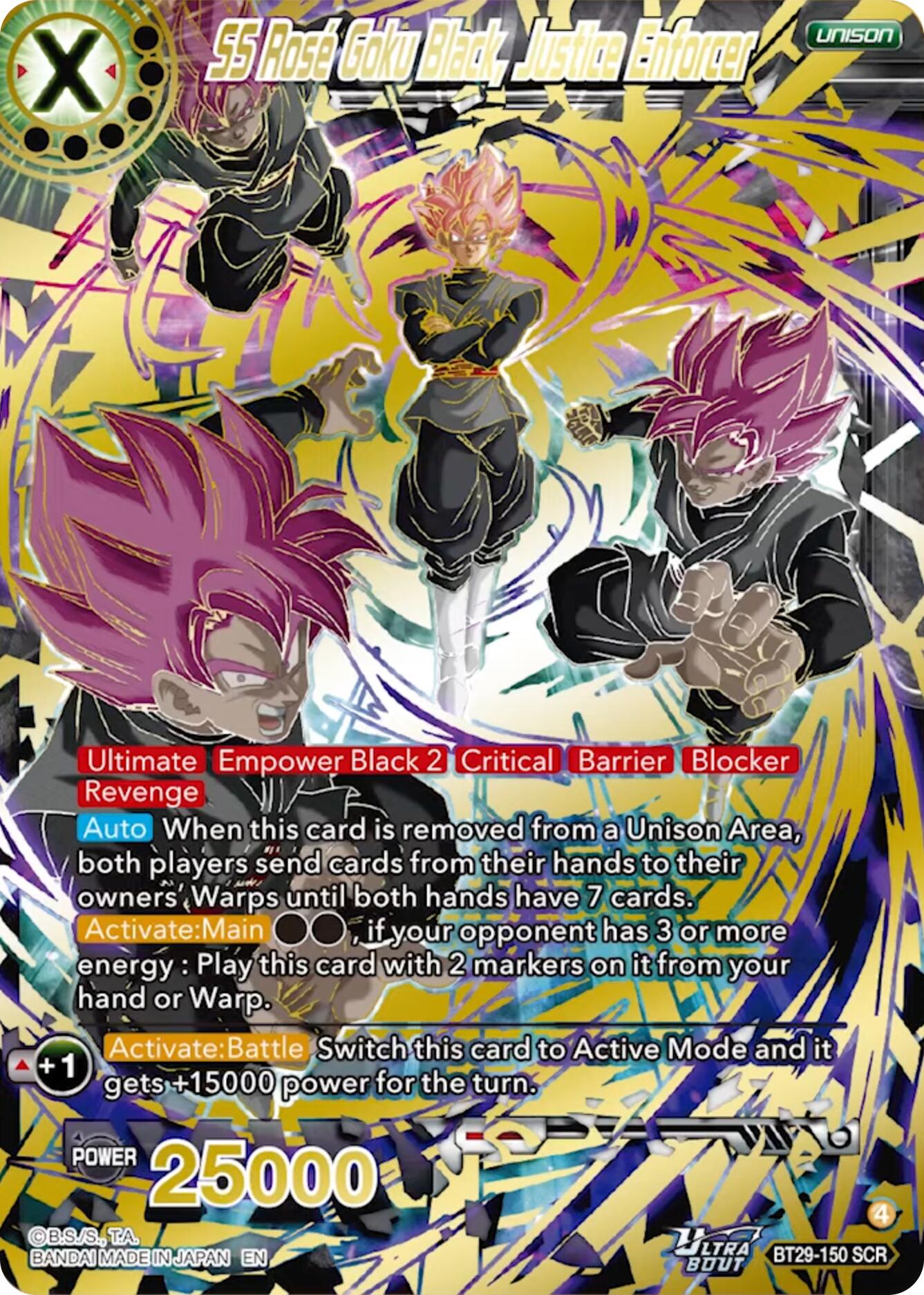 SS Rose Goku Black, Justice Enforcer (BT29-150) [Fearsome Rivals] | Pegasus Games WI