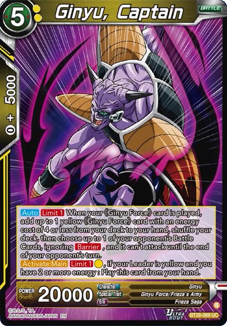 Ginyu Captain (BT29-069) [Fearsome Rivals] | Pegasus Games WI