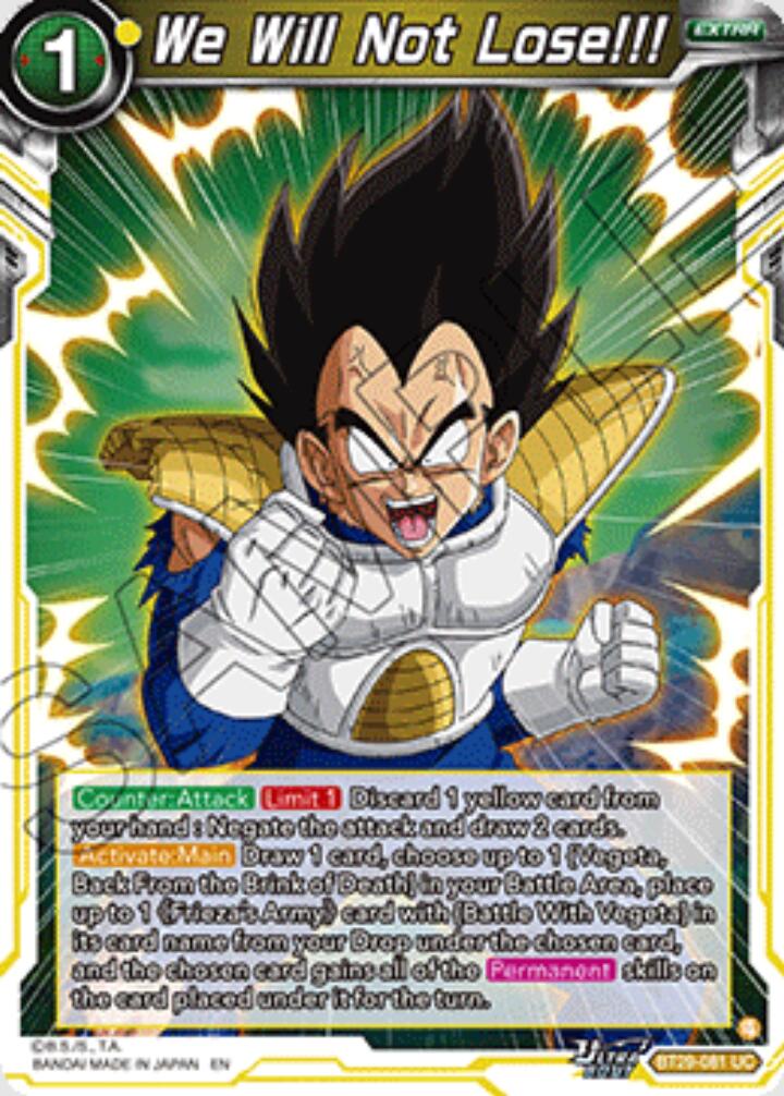 We Will Not Lose!!! (BT29-081) [Fearsome Rivals] | Pegasus Games WI