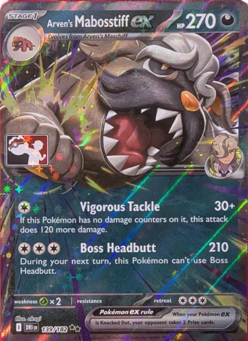 Arven's Mabosstiff ex (139/182) [Prize Pack Series Eight] | Pegasus Games WI