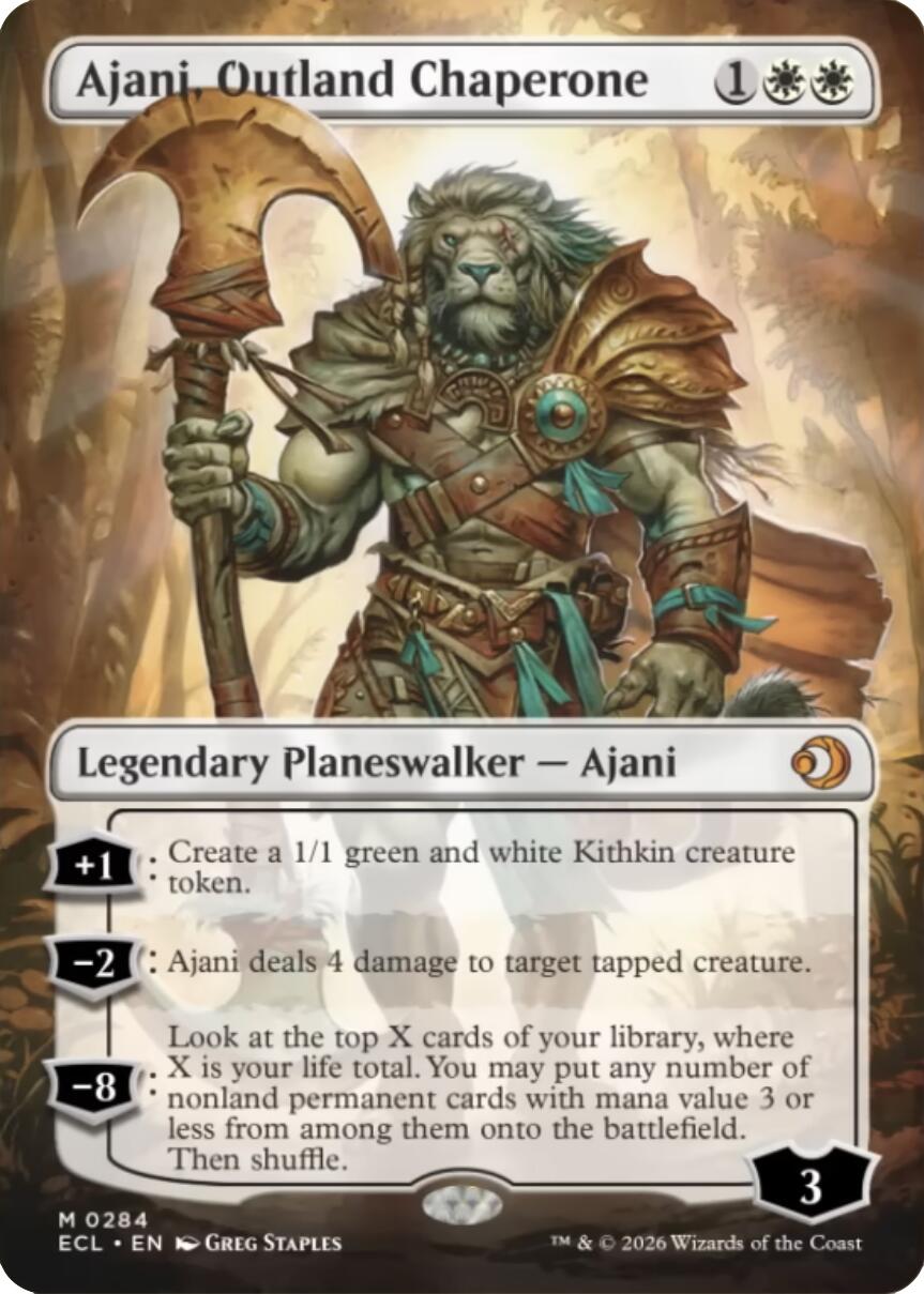 Ajani, Outland Chaperone (Borderless) [Lorwyn Eclipsed] | Pegasus Games WI