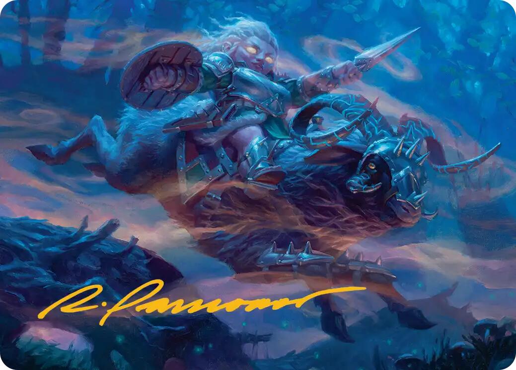 Bristlebane Outrider Art Card (Gold-Stamped Signature) [Lorwyn Eclipsed Art Series] | Pegasus Games WI