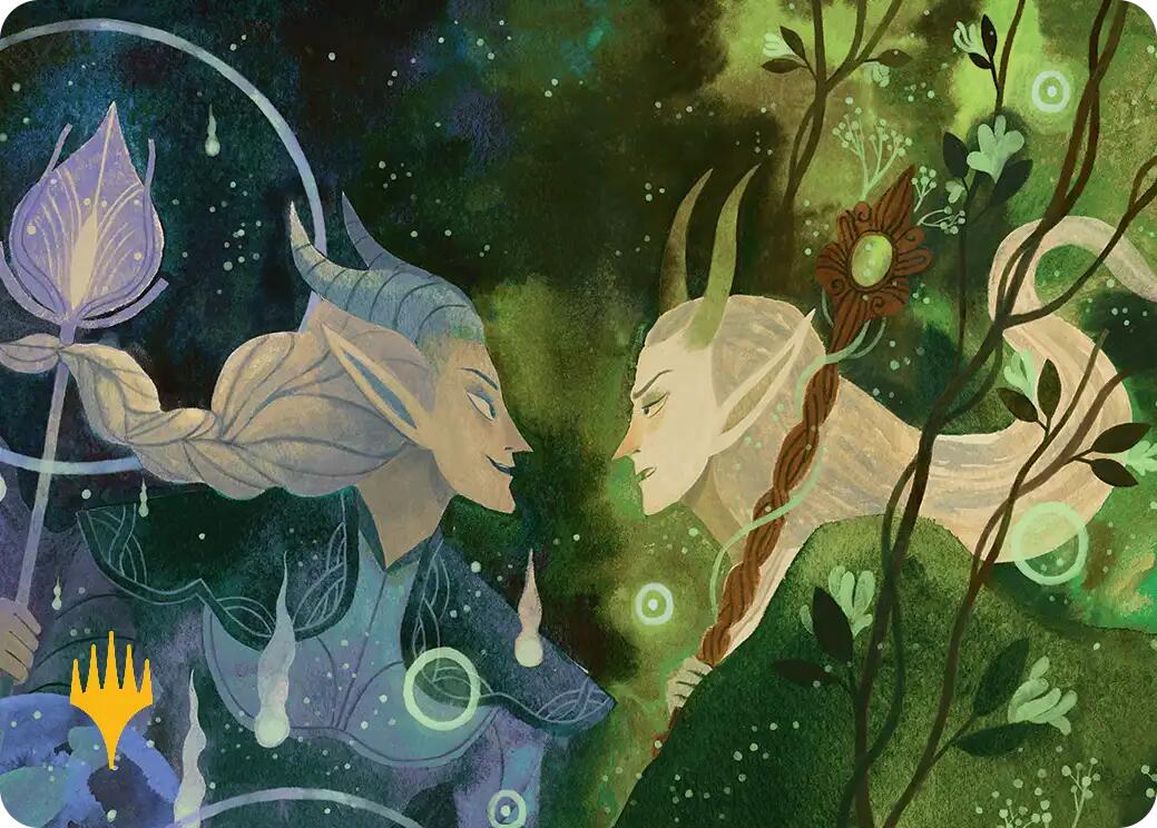 Trystan's Command Art Card (Gold-Stamped Planeswalker Symbol) [Lorwyn Eclipsed Art Series] | Pegasus Games WI