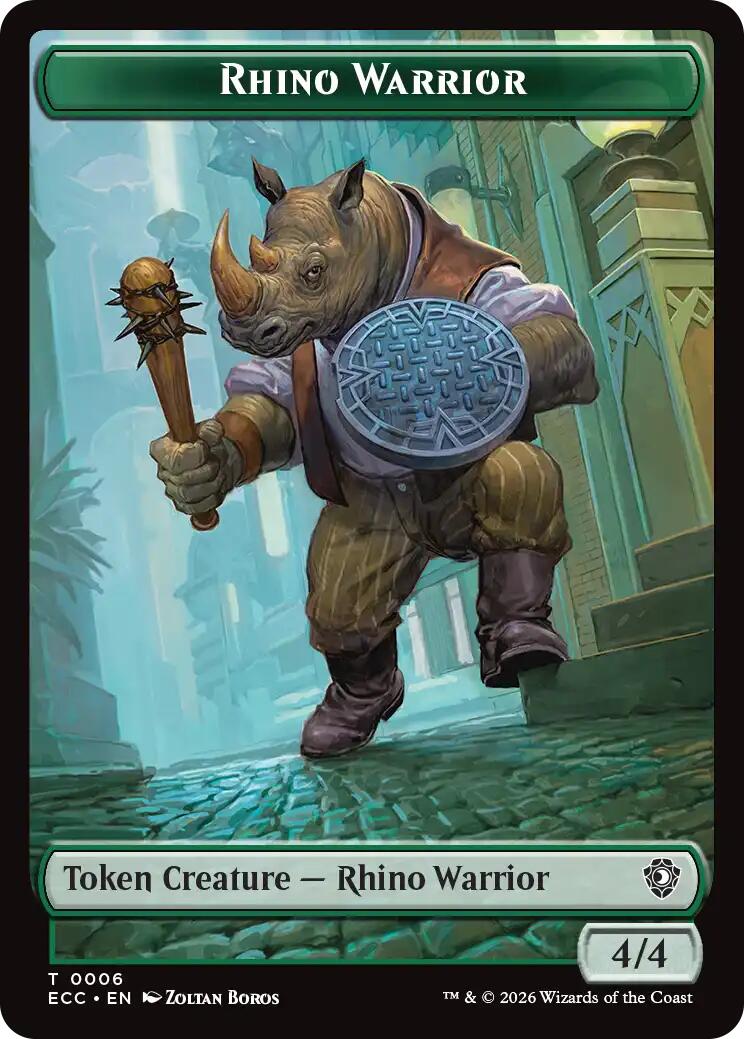 Rhino Warrior // Elemental (0010) Double-Sided Token [Lorwyn Eclipsed Tokens] | Pegasus Games WI