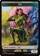 Elf // Treasure Double-Sided Token [Lorwyn Eclipsed Tokens] | Pegasus Games WI