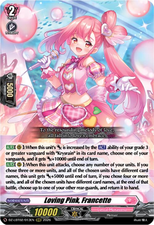 Loving Pink, Francette (DZ-LBT02/013EN) [Lyrical Monasterio Season of Wonders] | Pegasus Games WI