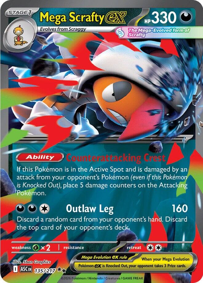 Mega Scrafty ex (135/217) [Mega Evolution: Ascended Heroes] | Pegasus Games WI