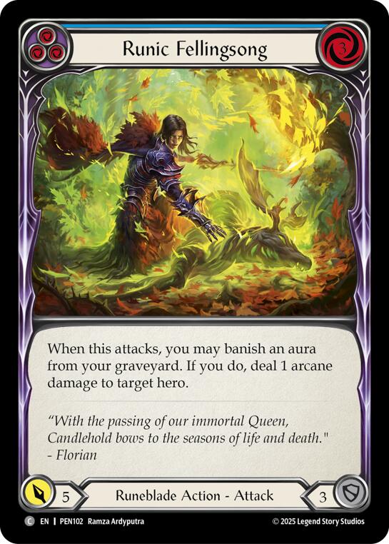 Runic Fellingsong (Blue) (Regular) [PEN102] (Compendium of Rathe) | Pegasus Games WI