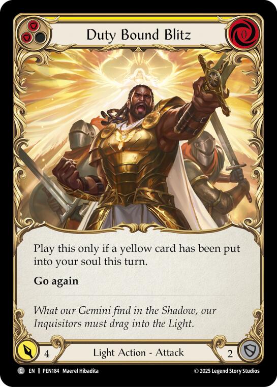 Duty Bound Blitz (Yellow) (Regular) [PEN184] (Compendium of Rathe) | Pegasus Games WI