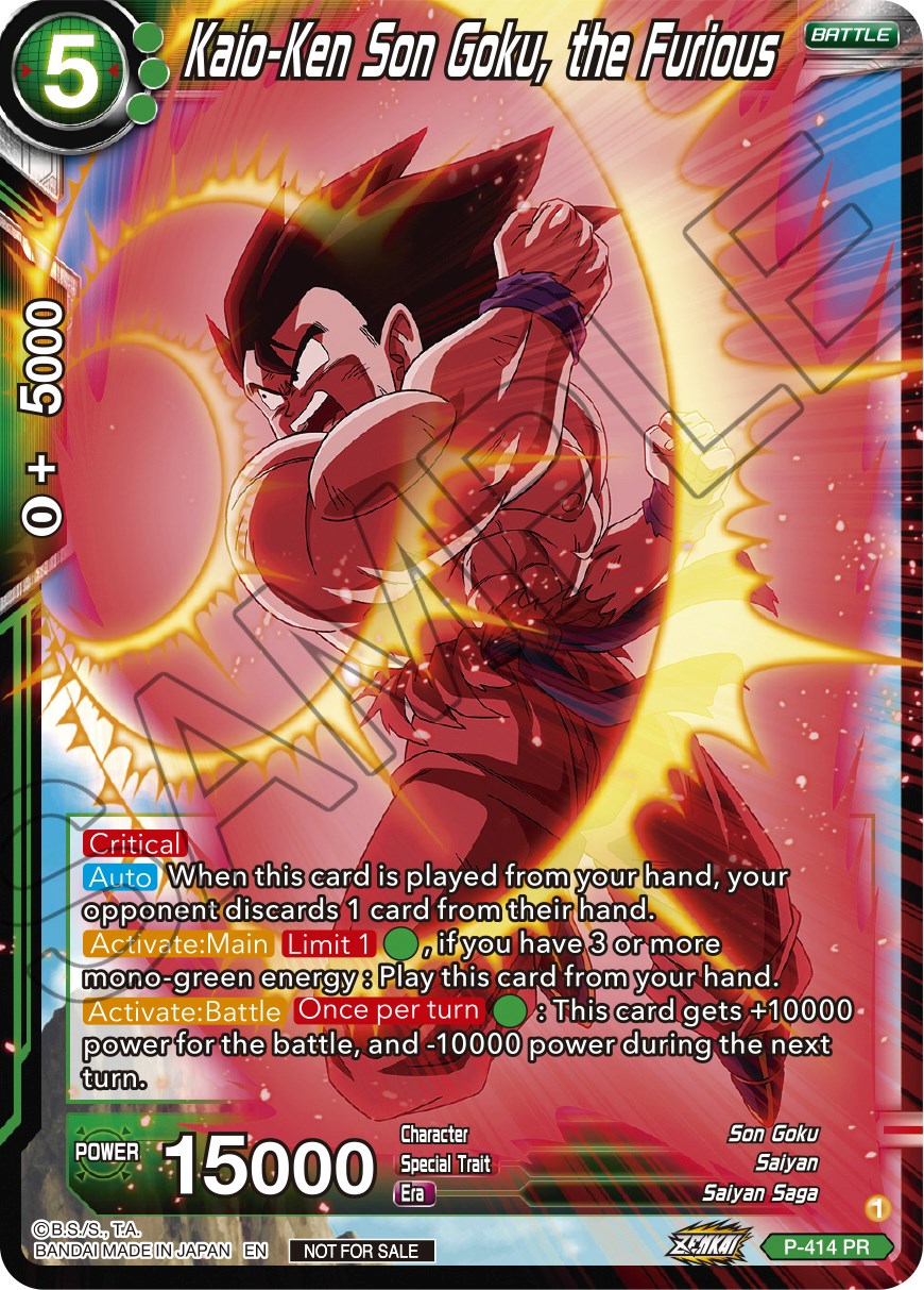 Kaio-Ken Son Goku, the Furious (Zenkai Series Tournament Pack Vol.1) (P-414) [Tournament Promotion Cards] | Pegasus Games WI