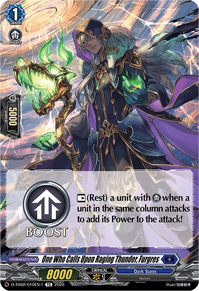 One Who Calls Upon Raging Thunder, Furgres (Tutorial Card) (D-TD02/010EN-T) [D-TD02: Michiru Hazama -Demonic Jewel Dragon of the Four Flames-] | Pegasus Games WI