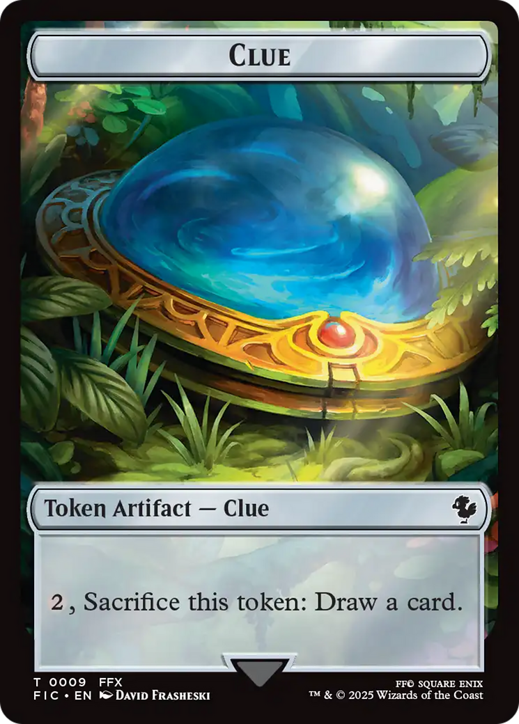 Clue // Treasure Double-Sided Token (Surge Foil) [FINAL FANTASY Commander Tokens] | Pegasus Games WI