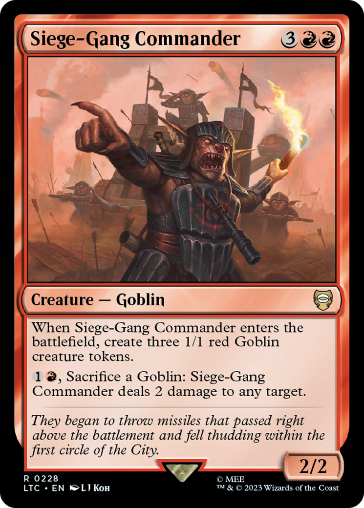 Siege-Gang Commander [The Lord of the Rings: Tales of Middle-Earth Commander] | Pegasus Games WI