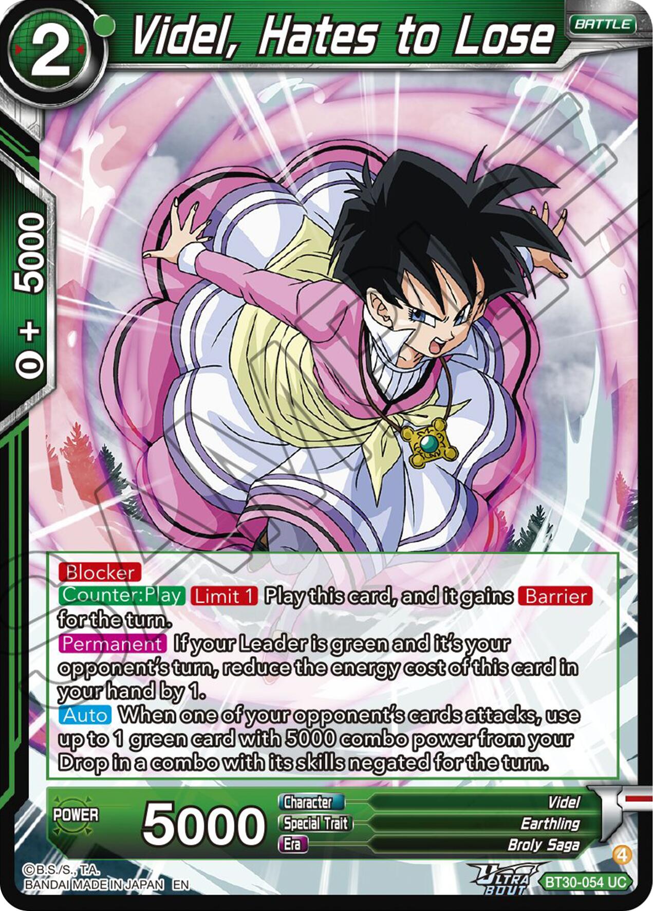 Videl, Hates to Lose (BT30-054) [Three Glorious Fighters] | Pegasus Games WI