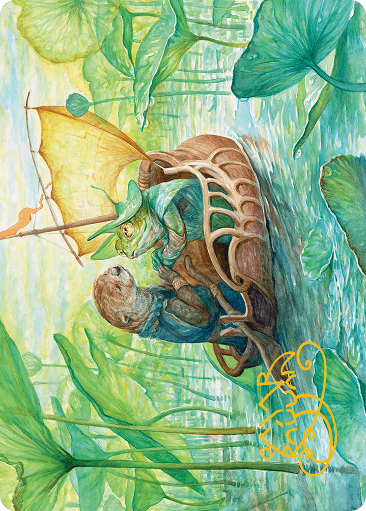 Run Away Together Art Card (Gold-Stamped Signature) [Bloomburrow Art Series] | Pegasus Games WI