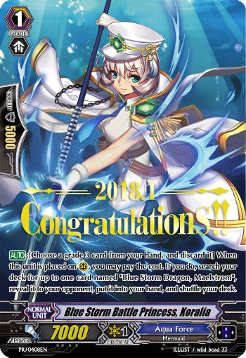 Blue Storm Battle Princess, Koralia (Hot Stamped) (PR/0408EN) [Promo Cards] | Pegasus Games WI