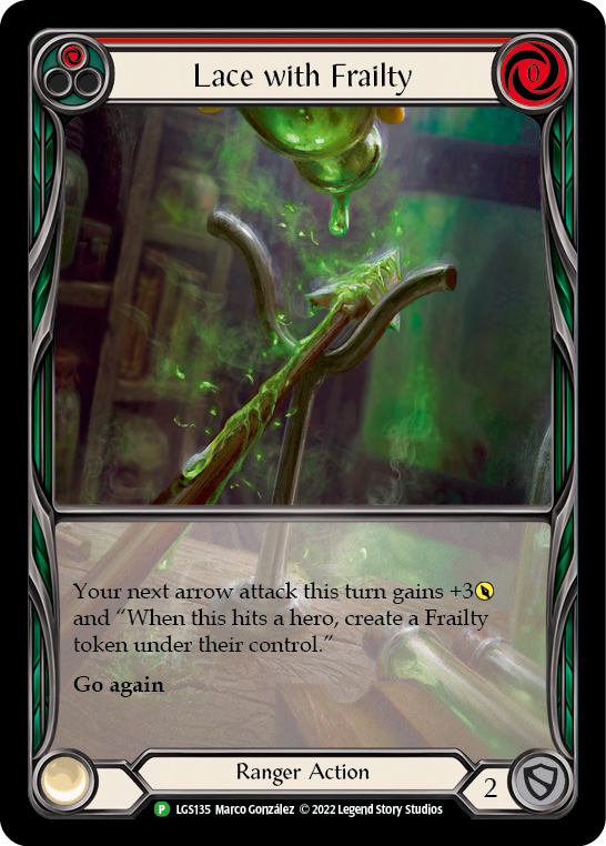 Lace with Frailty (Red) [LGS135] (Promo)  Rainbow Foil | Pegasus Games WI