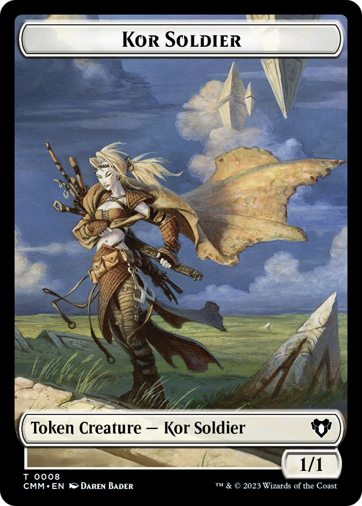 Soldier // Kor Soldier Double-Sided Token [Commander Masters Tokens] | Pegasus Games WI