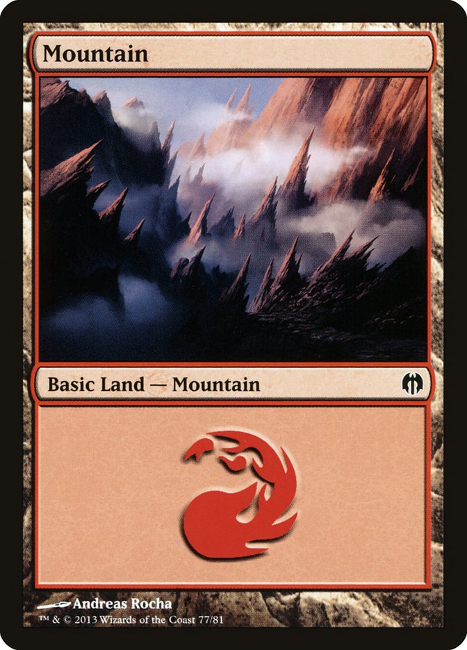 Mountain (77) [Duel Decks: Heroes vs. Monsters] | Pegasus Games WI